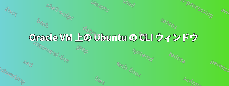 Oracle VM 上の Ubuntu の CLI ウィンドウ