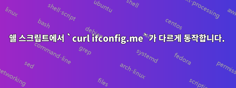 쉘 스크립트에서 `curl ifconfig.me`가 다르게 동작합니다.