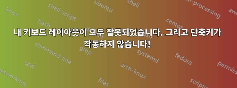 내 키보드 레이아웃이 모두 잘못되었습니다. 그리고 단축키가 작동하지 않습니다!