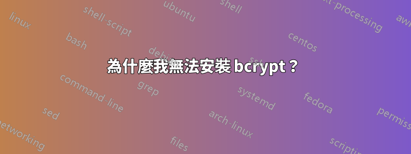 為什麼我無法安裝 bcrypt？