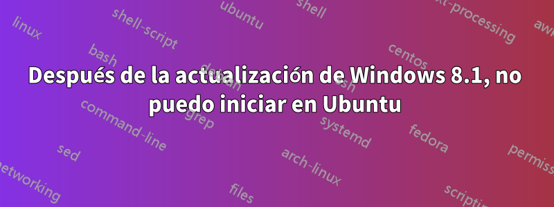 Después de la actualización de Windows 8.1, no puedo iniciar en Ubuntu