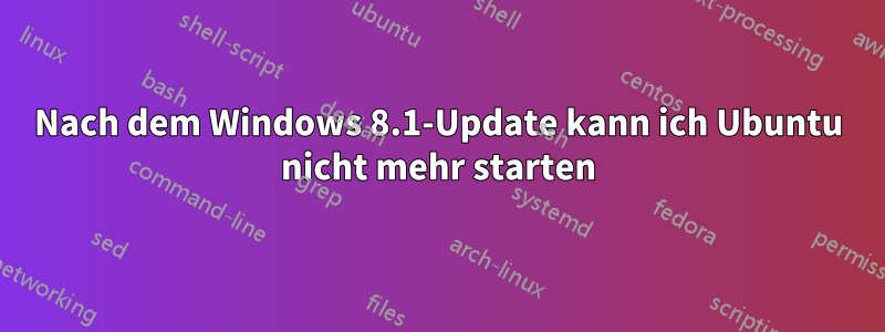 Nach dem Windows 8.1-Update kann ich Ubuntu nicht mehr starten