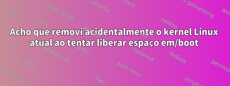 Acho que removi acidentalmente o kernel Linux atual ao tentar liberar espaço em/boot