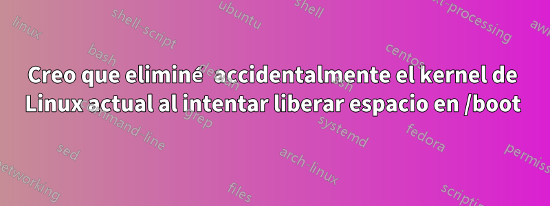 Creo que eliminé accidentalmente el kernel de Linux actual al intentar liberar espacio en /boot