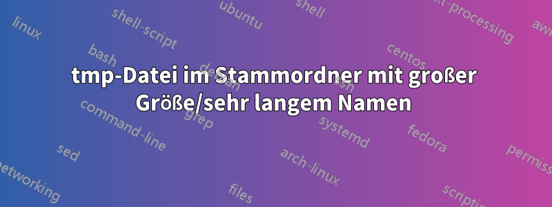 tmp-Datei im Stammordner mit großer Größe/sehr langem Namen