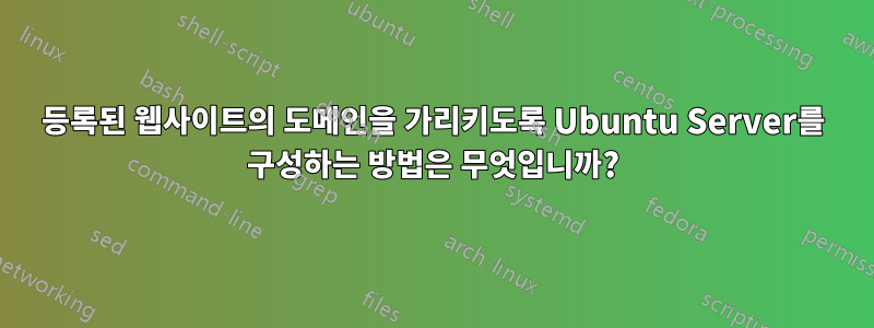 등록된 웹사이트의 도메인을 가리키도록 Ubuntu Server를 구성하는 방법은 무엇입니까?