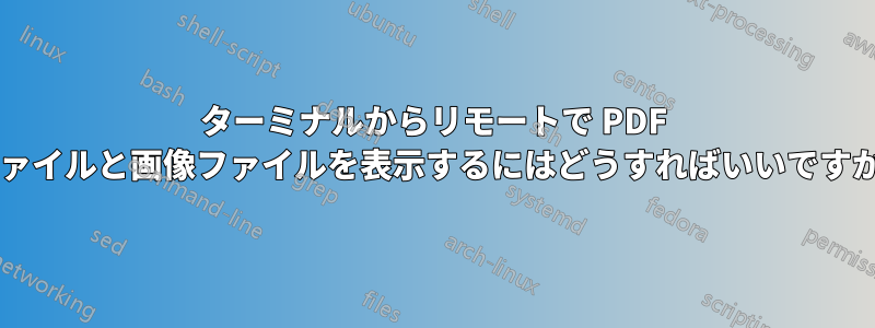 ターミナルからリモートで PDF ファイルと画像ファイルを表示するにはどうすればいいですか?