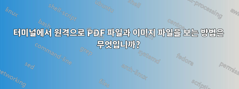 터미널에서 원격으로 PDF 파일과 이미지 파일을 보는 방법은 무엇입니까?