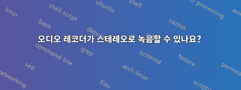 오디오 레코더가 스테레오로 녹음할 수 있나요?