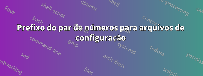 Prefixo do par de números para arquivos de configuração