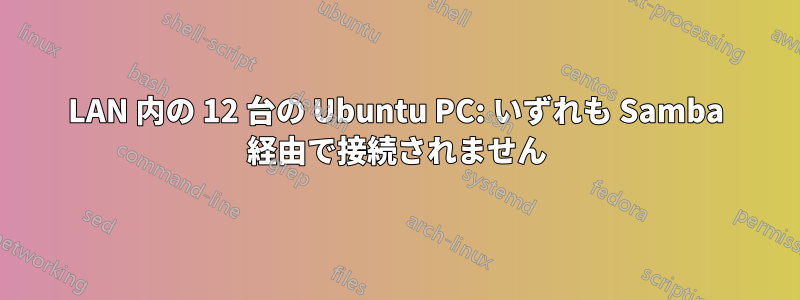 LAN 内の 12 台の Ubuntu PC: いずれも Samba 経由で接続されません