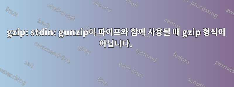 gzip: stdin: gunzip이 파이프와 함께 사용될 때 gzip 형식이 아닙니다.