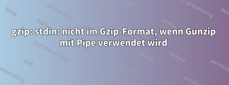 gzip: stdin: nicht im Gzip-Format, wenn Gunzip mit Pipe verwendet wird