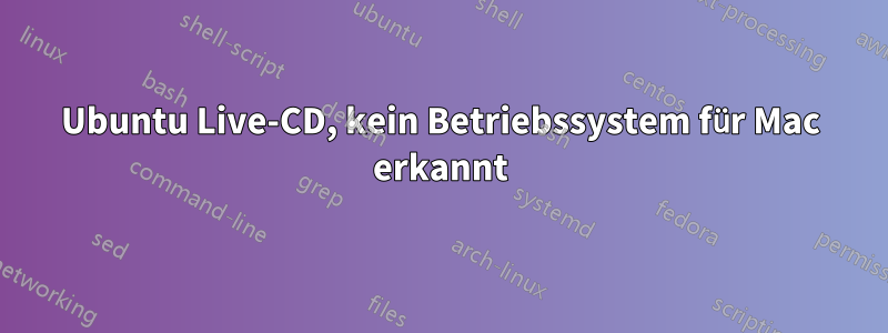 Ubuntu Live-CD, kein Betriebssystem für Mac erkannt