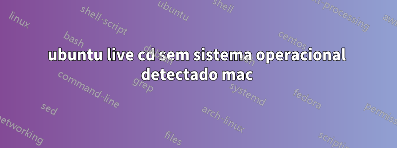 ubuntu live cd sem sistema operacional detectado mac