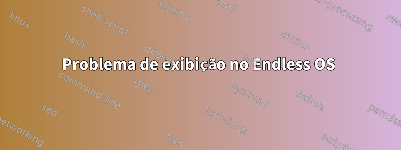 Problema de exibição no Endless OS