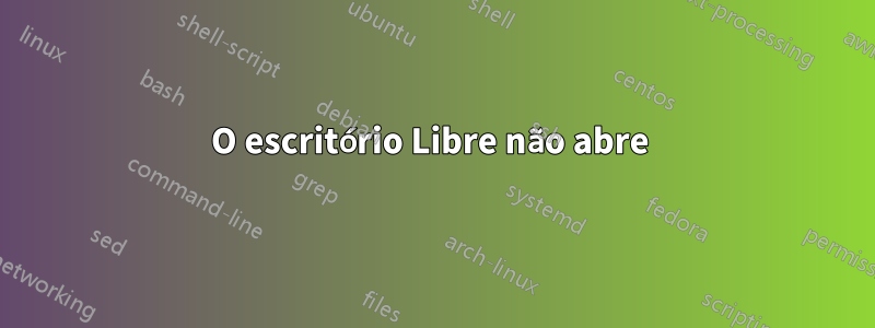 O escritório Libre não abre 