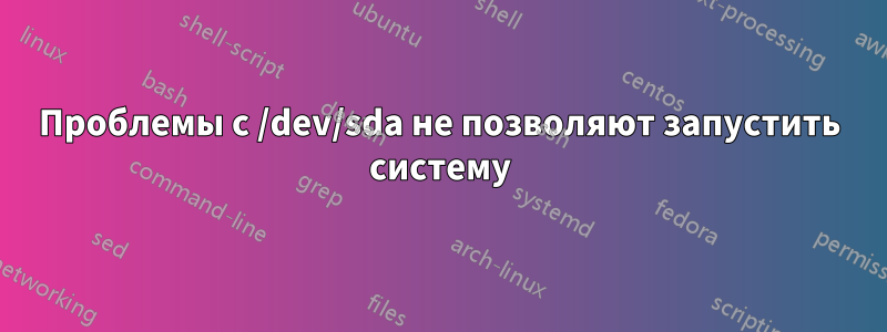 Проблемы с /dev/sda не позволяют запустить систему