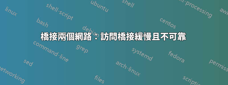 橋接兩個網路：訪問橋接緩慢且不可靠