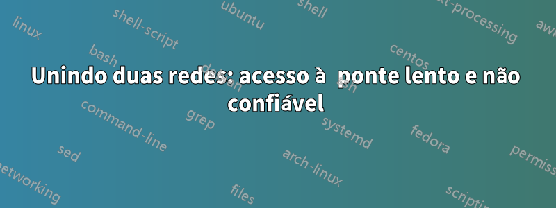 Unindo duas redes: acesso à ponte lento e não confiável