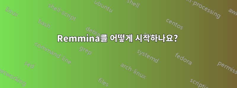 Remmina를 어떻게 시작하나요?