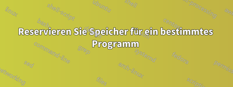 Reservieren Sie Speicher für ein bestimmtes Programm