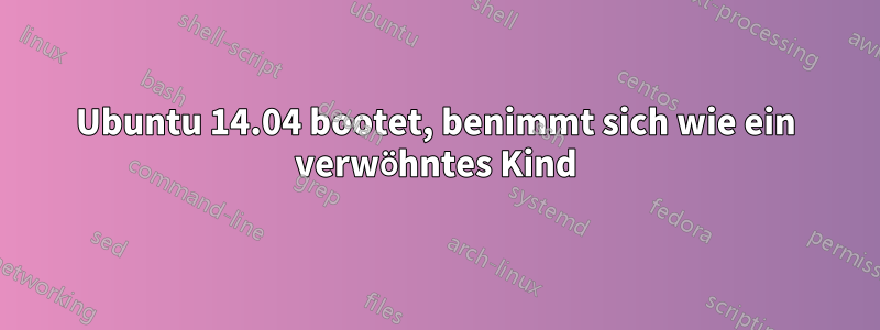 Ubuntu 14.04 bootet, benimmt sich wie ein verwöhntes Kind