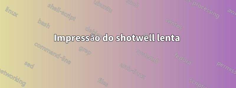 Impressão do shotwell lenta