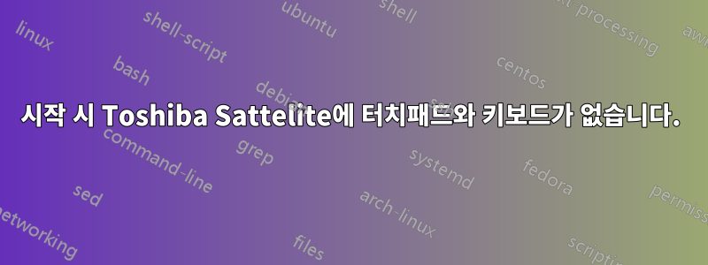 시작 시 Toshiba Sattelite에 터치패드와 키보드가 없습니다.