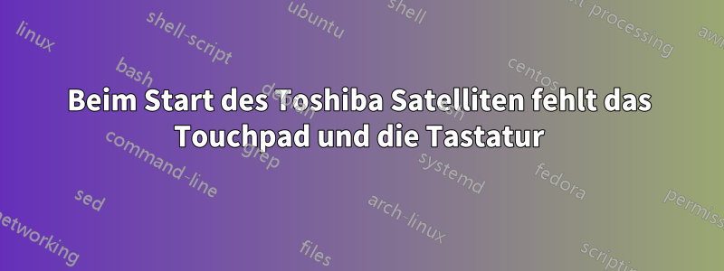 Beim Start des Toshiba Satelliten fehlt das Touchpad und die Tastatur