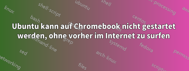 Ubuntu kann auf Chromebook nicht gestartet werden, ohne vorher im Internet zu surfen