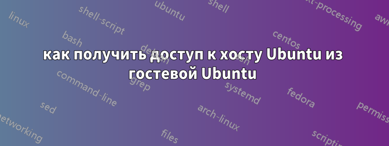 как получить доступ к хосту Ubuntu из гостевой Ubuntu