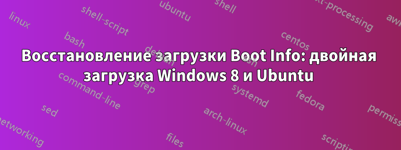 Восстановление загрузки Boot Info: двойная загрузка Windows 8 и Ubuntu