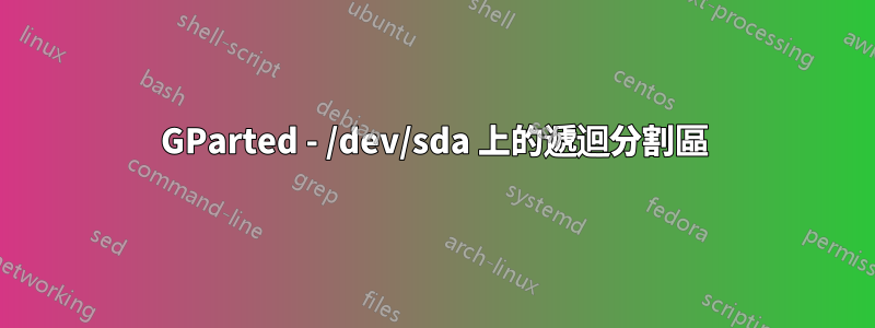 GParted - /dev/sda 上的遞迴分割區