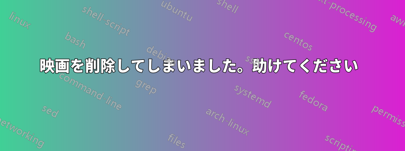 映画を削除してしまいました。助けてください 