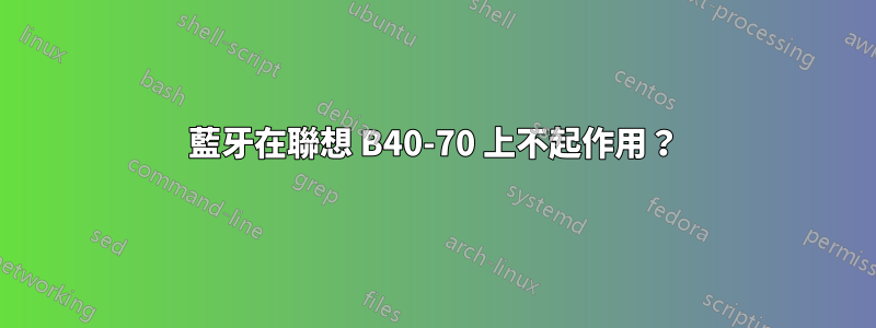 藍牙在聯想 B40-70 上不起作用？