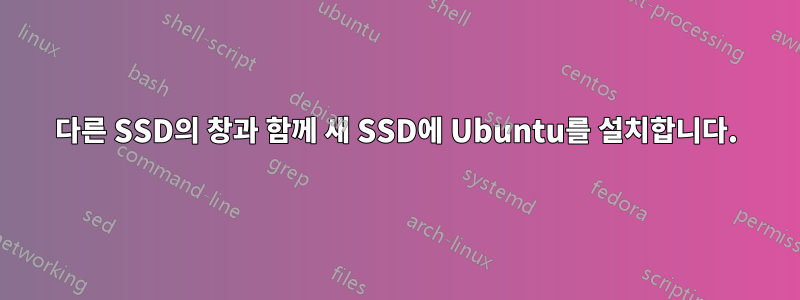 다른 SSD의 창과 함께 새 SSD에 Ubuntu를 설치합니다.