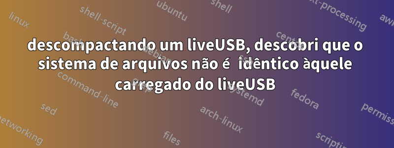 descompactando um liveUSB, descobri que o sistema de arquivos não é idêntico àquele carregado do liveUSB