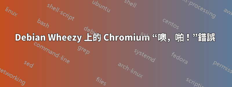 Debian Wheezy 上的 Chromium “噢，啪！”錯誤