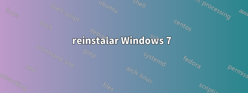 reinstalar Windows 7 