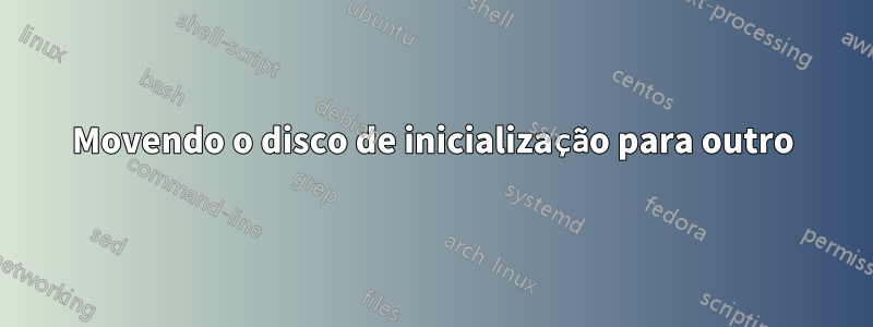 Movendo o disco de inicialização para outro