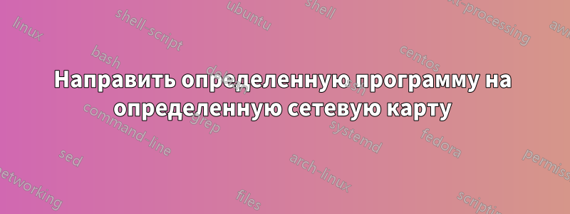 Направить определенную программу на определенную сетевую карту