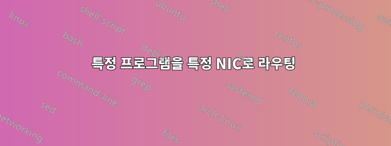 특정 프로그램을 특정 NIC로 라우팅