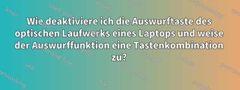 Wie deaktiviere ich die Auswurftaste des optischen Laufwerks eines Laptops und weise der Auswurffunktion eine Tastenkombination zu?