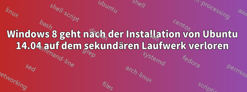 Windows 8 geht nach der Installation von Ubuntu 14.04 auf dem sekundären Laufwerk verloren