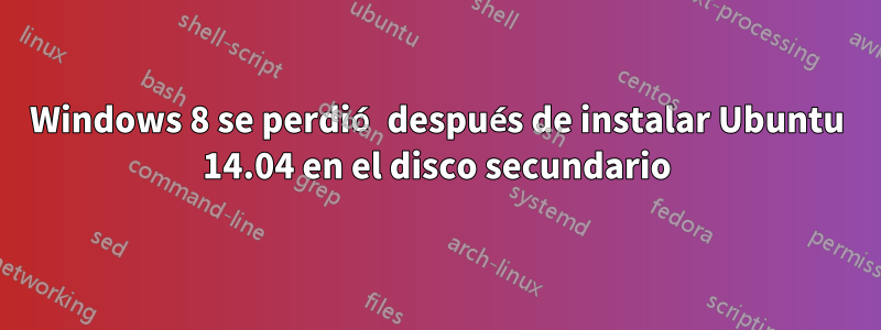 Windows 8 se perdió después de instalar Ubuntu 14.04 en el disco secundario