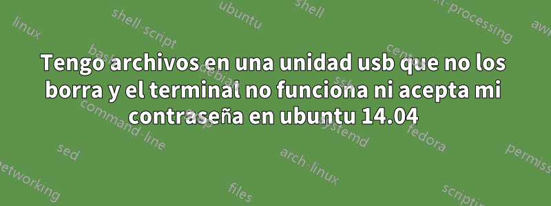 Tengo archivos en una unidad usb que no los borra y el terminal no funciona ni acepta mi contraseña en ubuntu 14.04