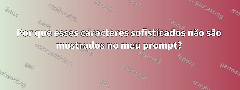 Por que esses caracteres sofisticados não são mostrados no meu prompt?