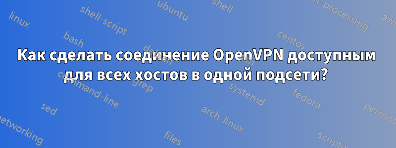 Как сделать соединение OpenVPN доступным для всех хостов в одной подсети?