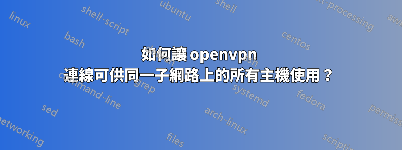 如何讓 openvpn 連線可供同一子網路上的所有主機使用？